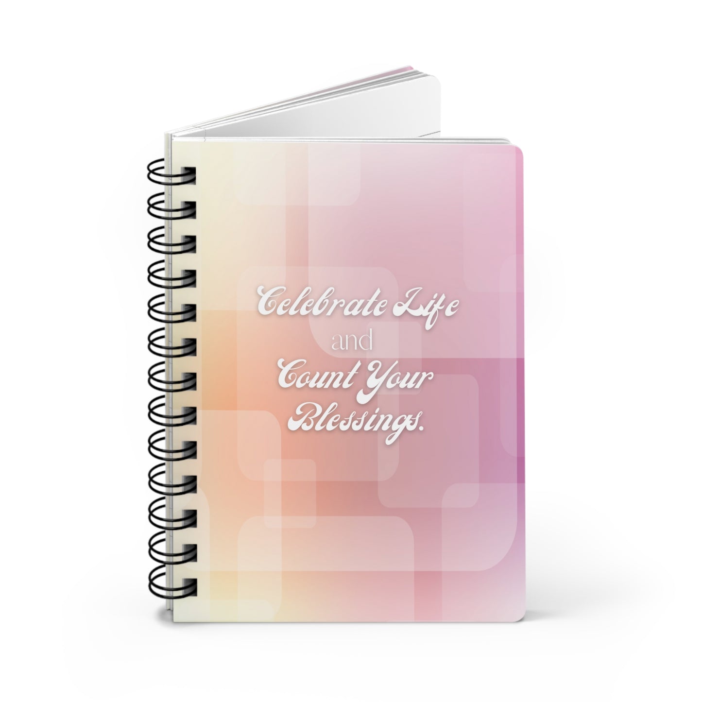 Celebrate Life Pastel Abstract Squares Spiral Bound Journal