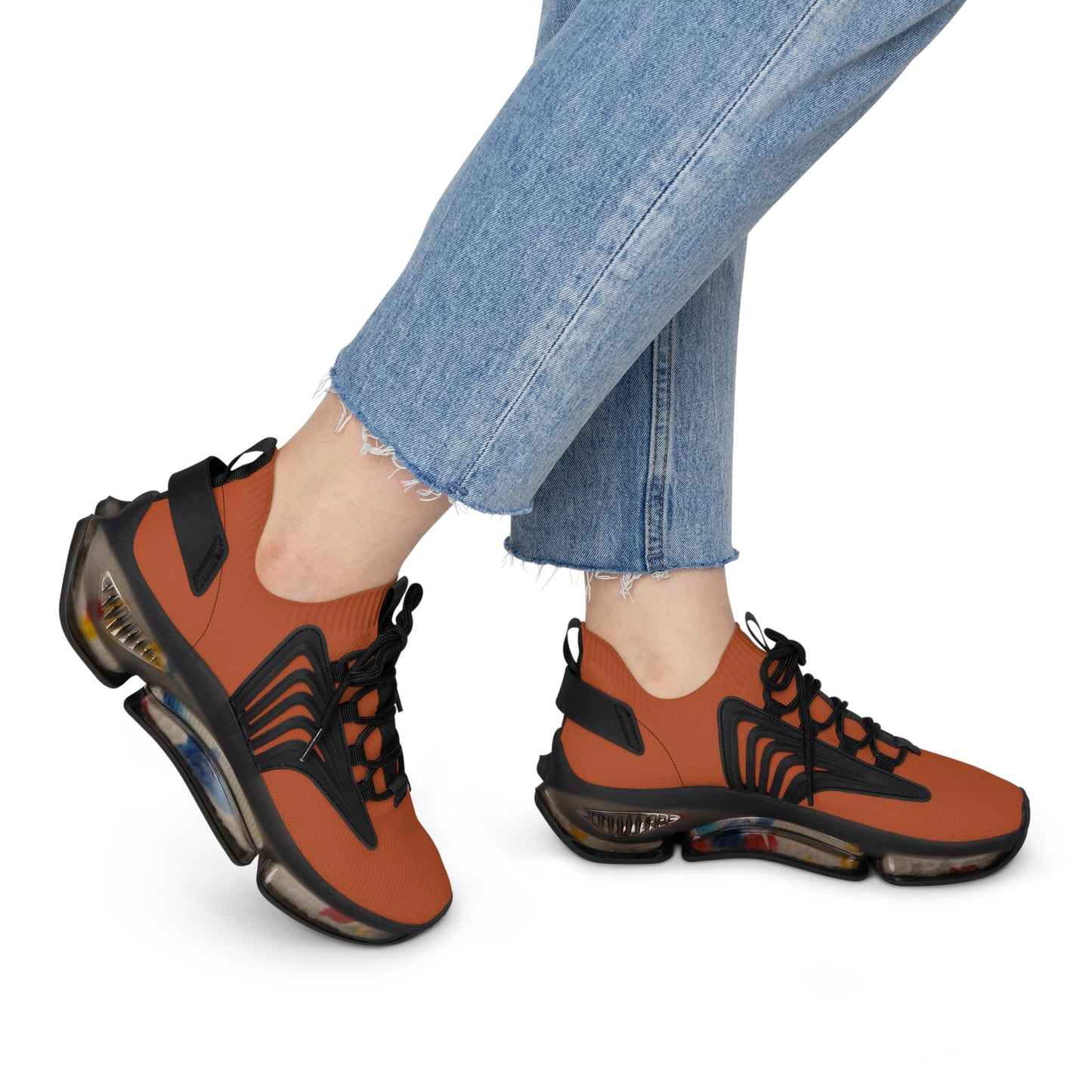 Autumn Orange Women's Mesh Sneakers