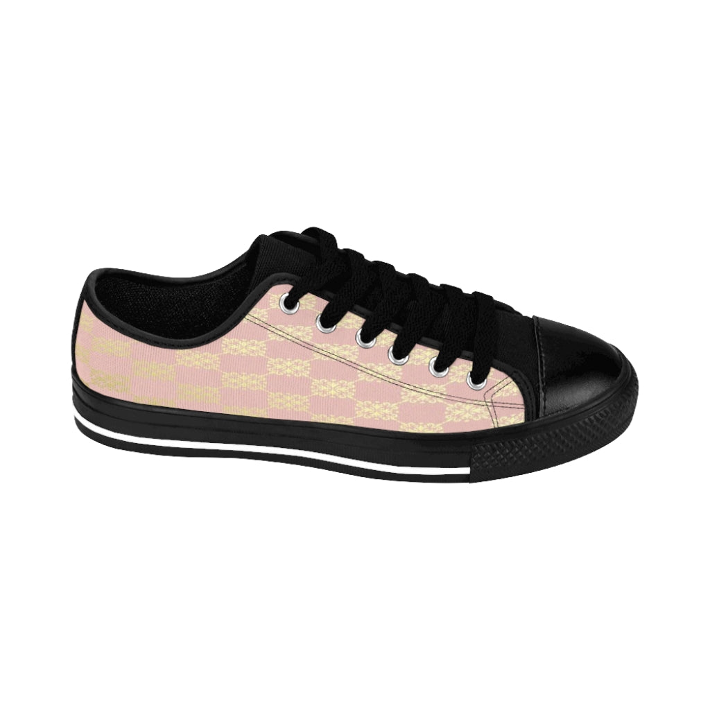 Dusty Rose and Gold V Women's Sneakers