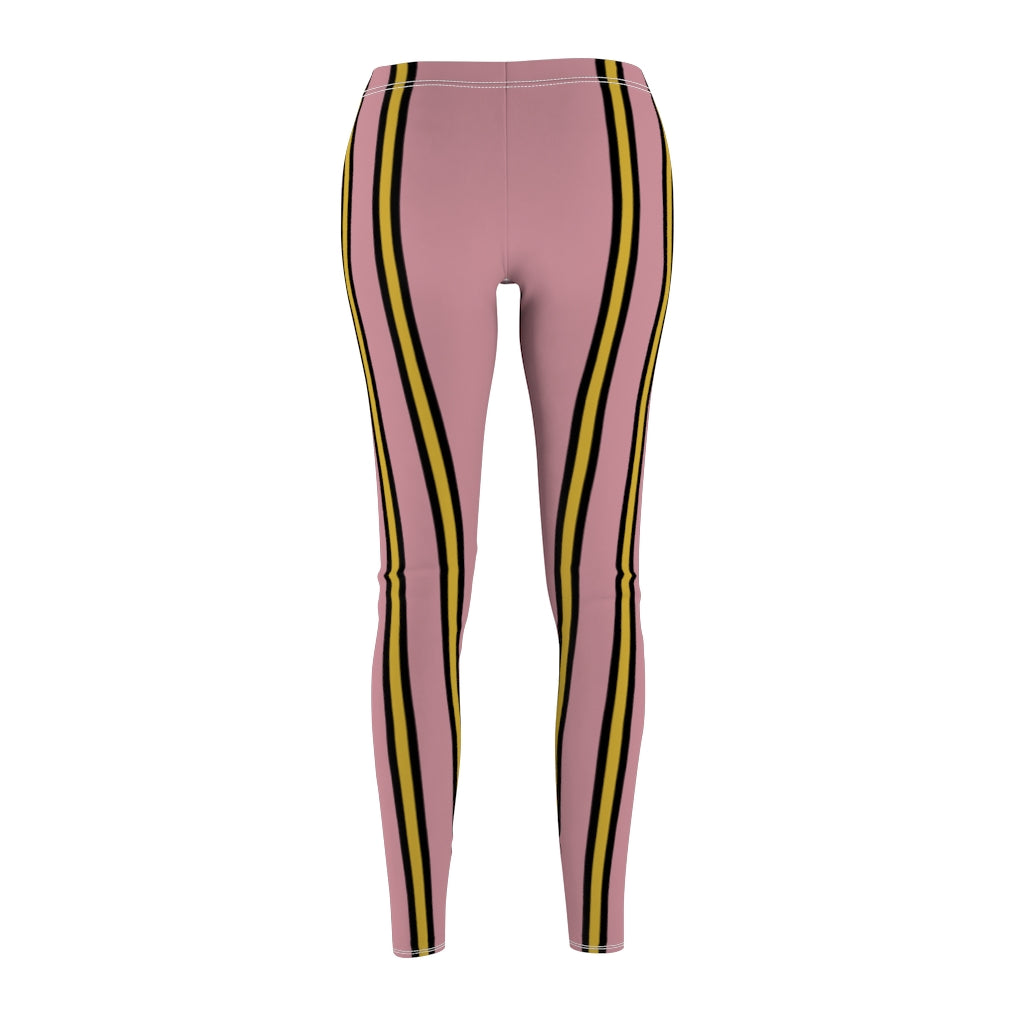 Solid Light Pink Triple BMG Stripes Casual Leggings