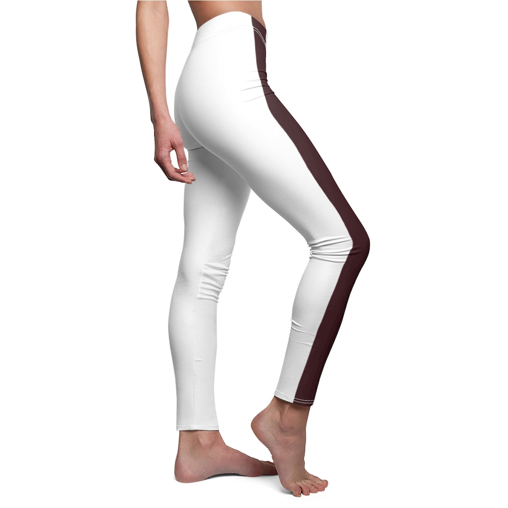 White Chocolate Brown Stripe Casual Leggings