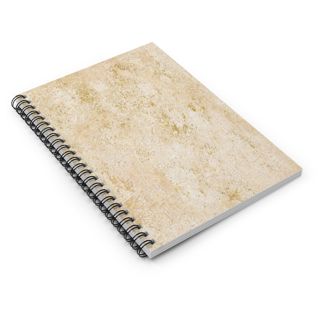 Gold Marble Spiral Ruled Line Notebook