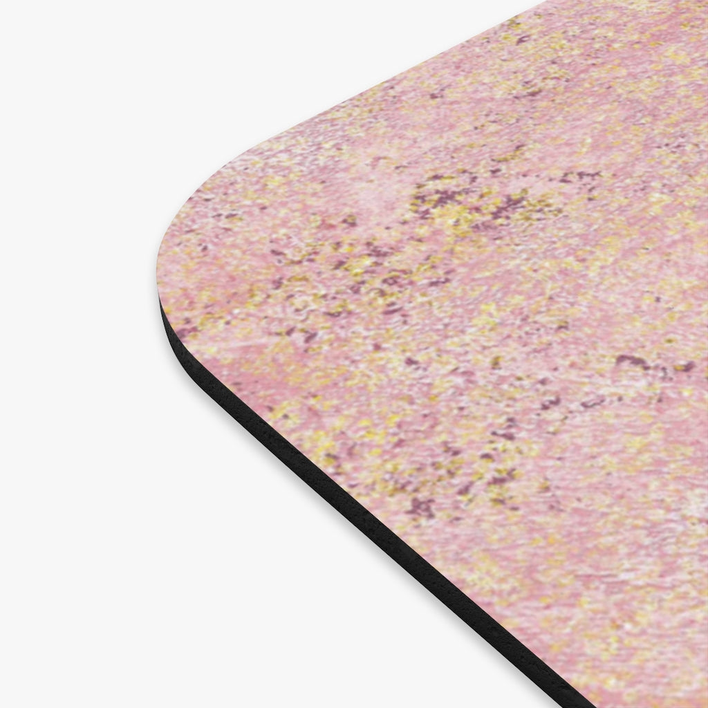 Pink Gold Marble Rectangle Mouse Pad