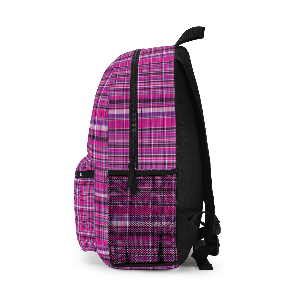 Pink and Purple Plaid Backpack