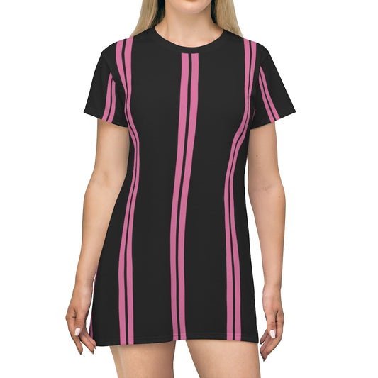 Black SHP Stripes T-shirt Dress