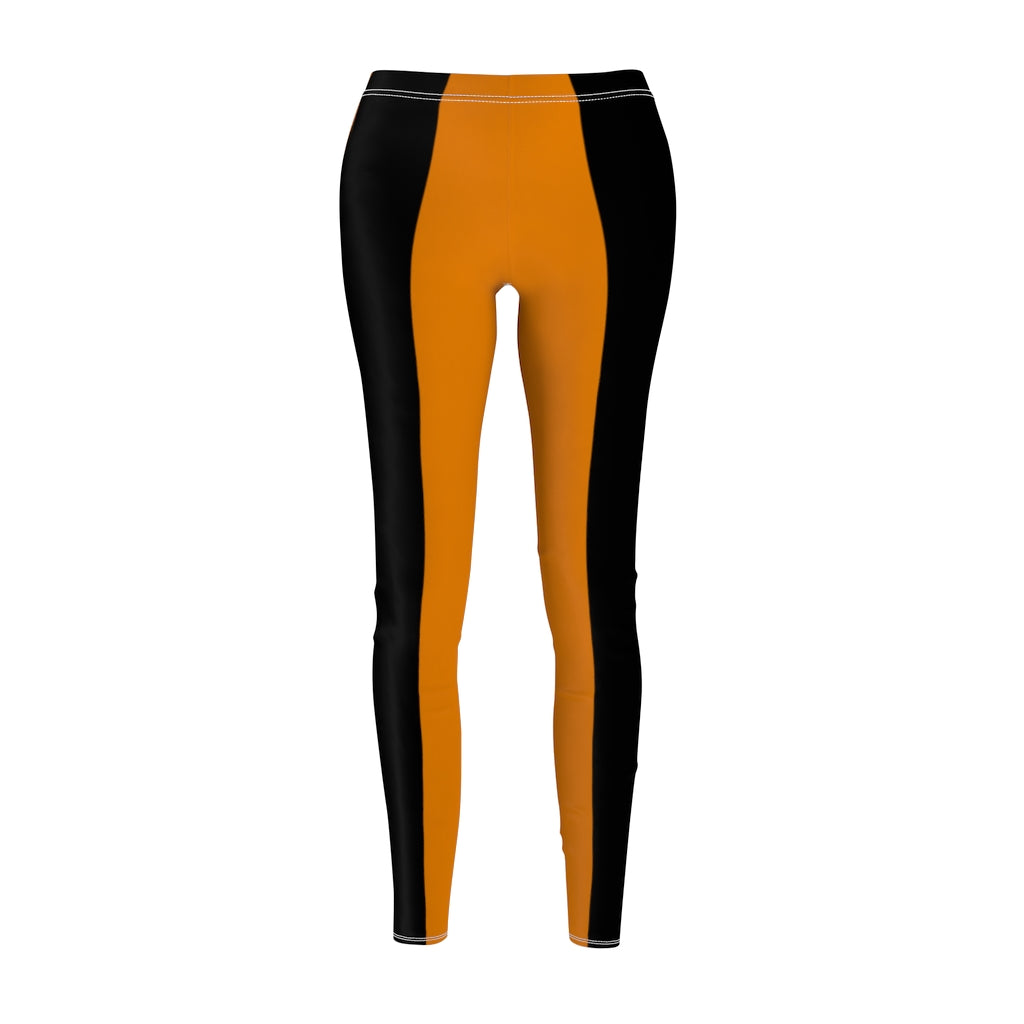 Tangerine Black Stripe Casual Leggings