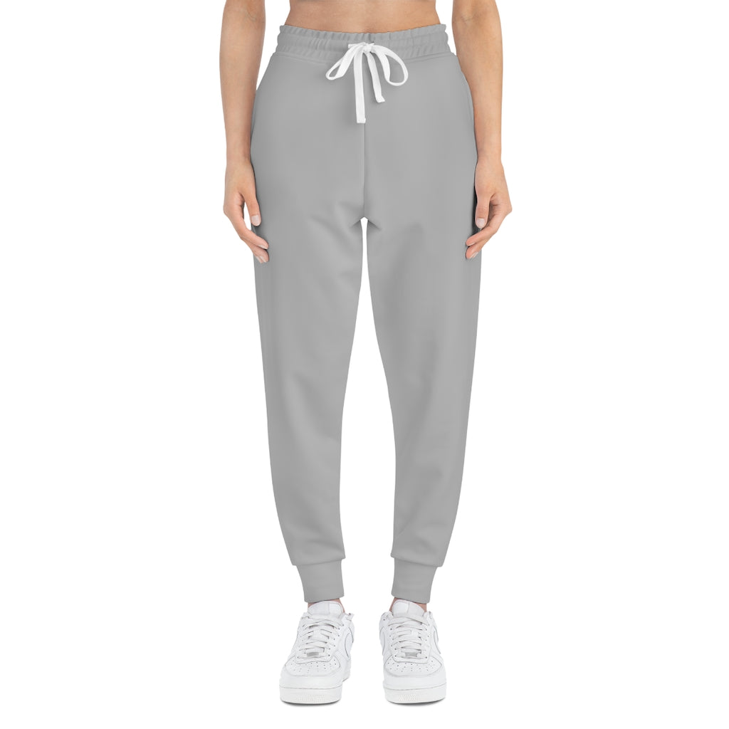 F21 Silver Joggers with Model Front