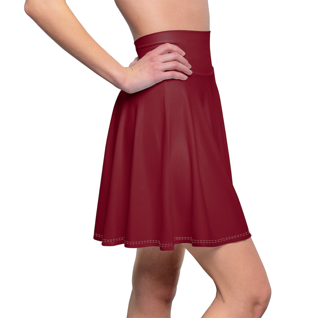Burgundy Skater Skirt