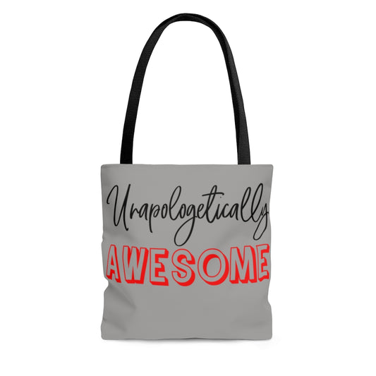 Unapologetically Awesome Solid Heather Grey Tote Bag