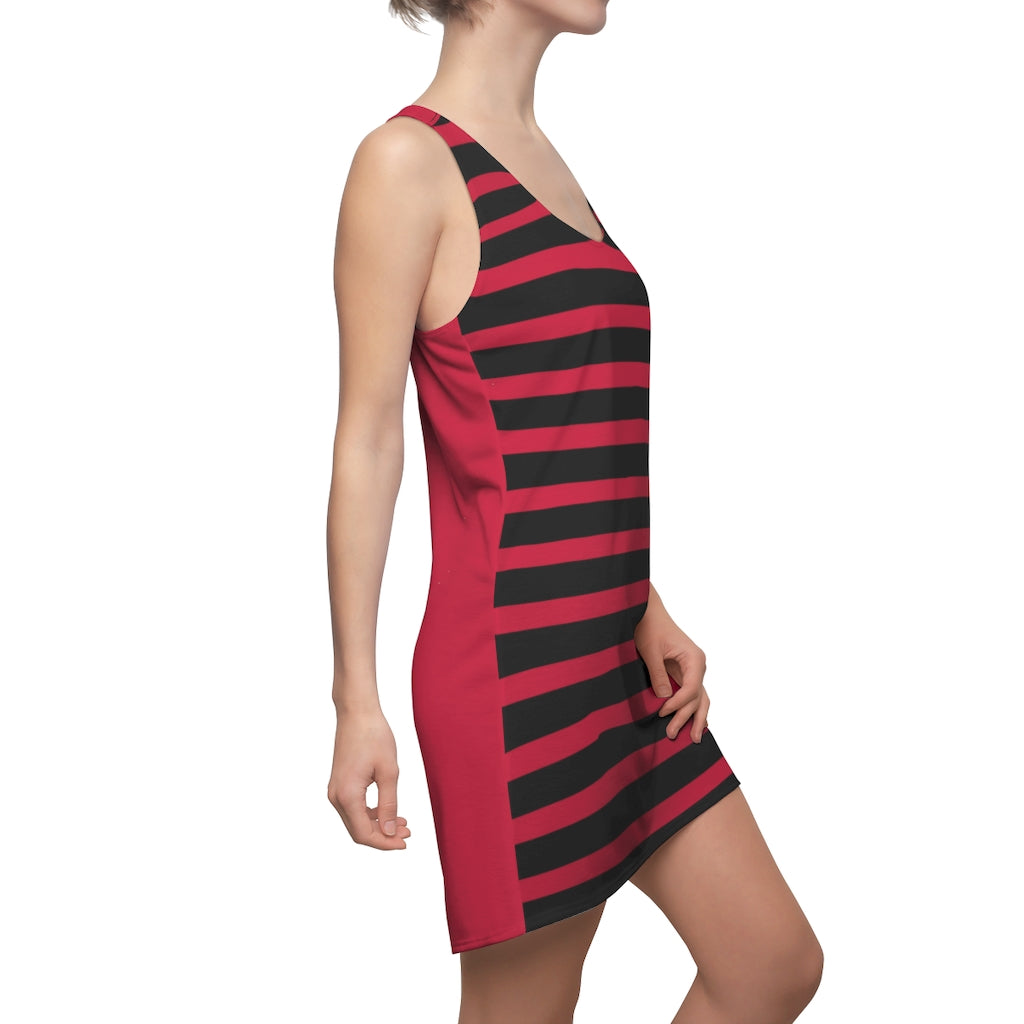 Solid True Red BLH Stripes Racerback Dress