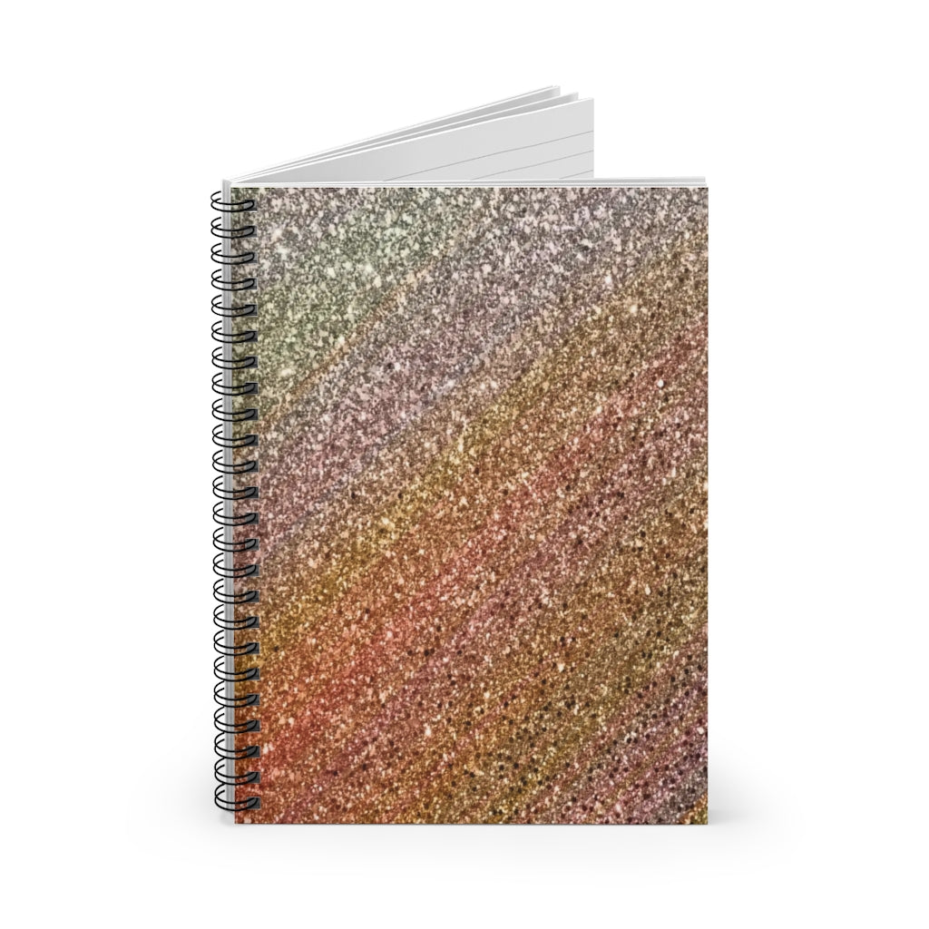 Orange Glitter Spiral Ruled Line Notebook