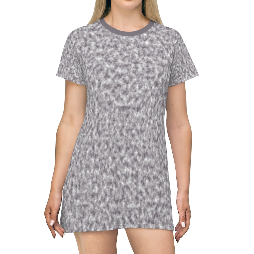 Gray and White Clouds T-shirt Dress