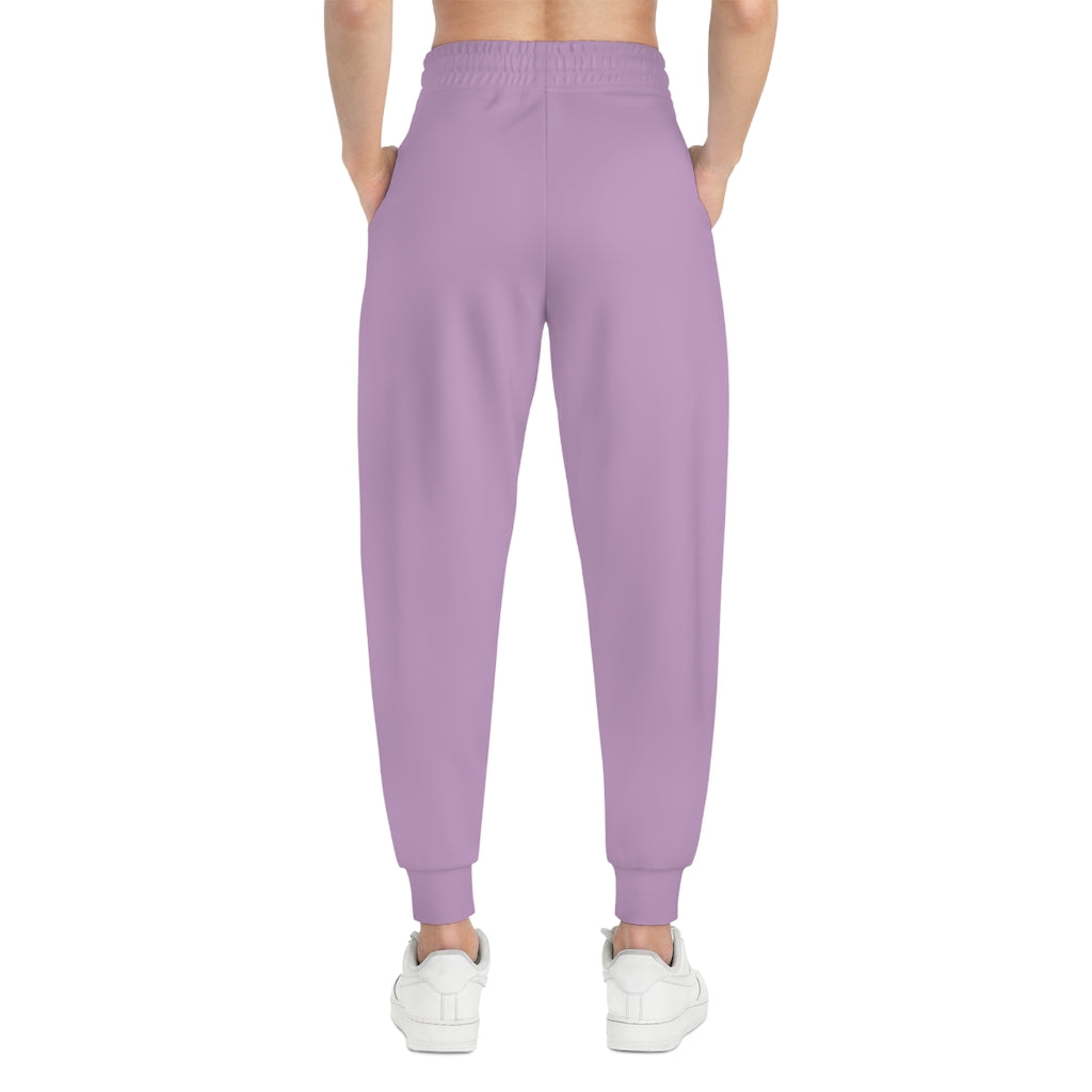 F21 Lilac Joggers with Model Back
