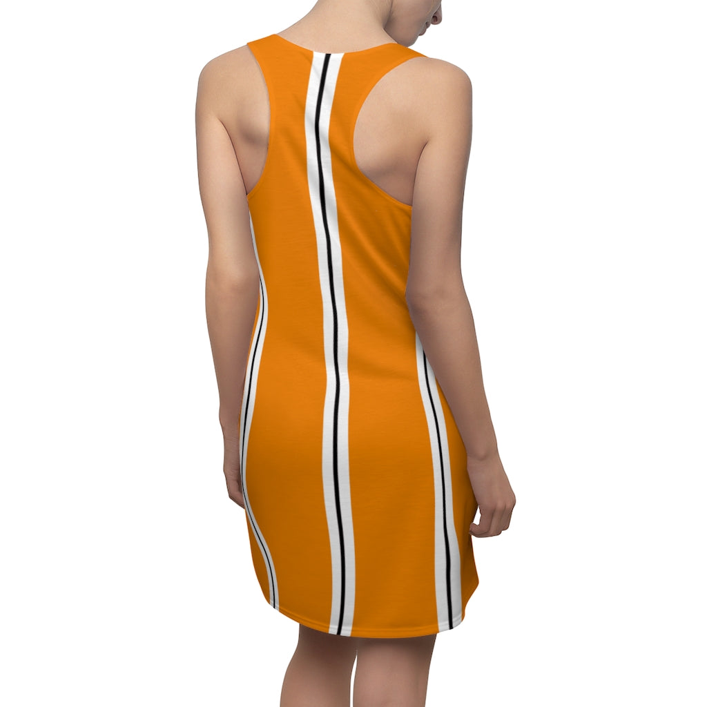 Tangerine BW Stripes Racerback Dress
