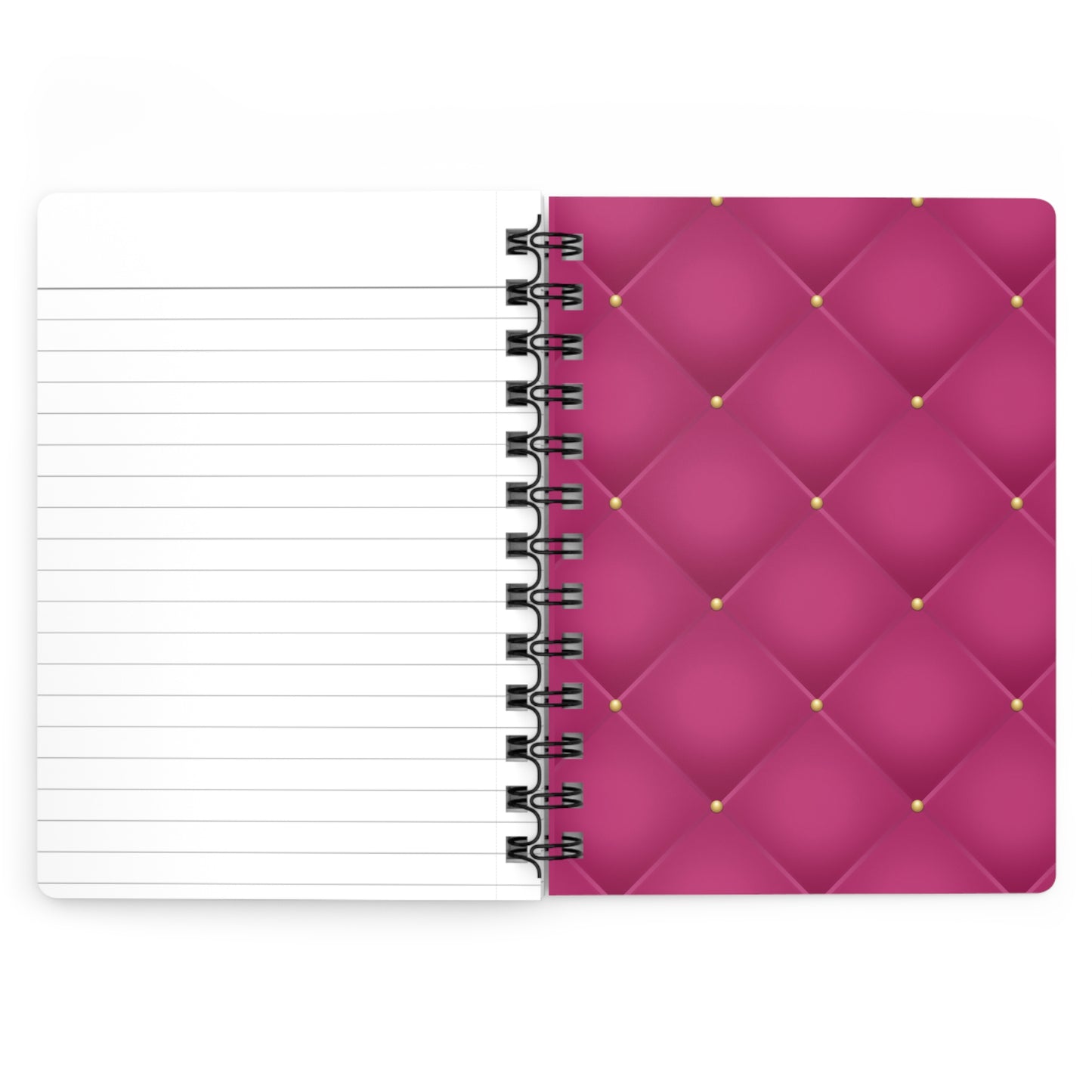 Stop for one minute Tufted Print Bright Pink and Gold Spiral Bound Journal
