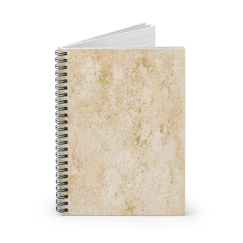 Gold Marble Spiral Ruled Line Notebook