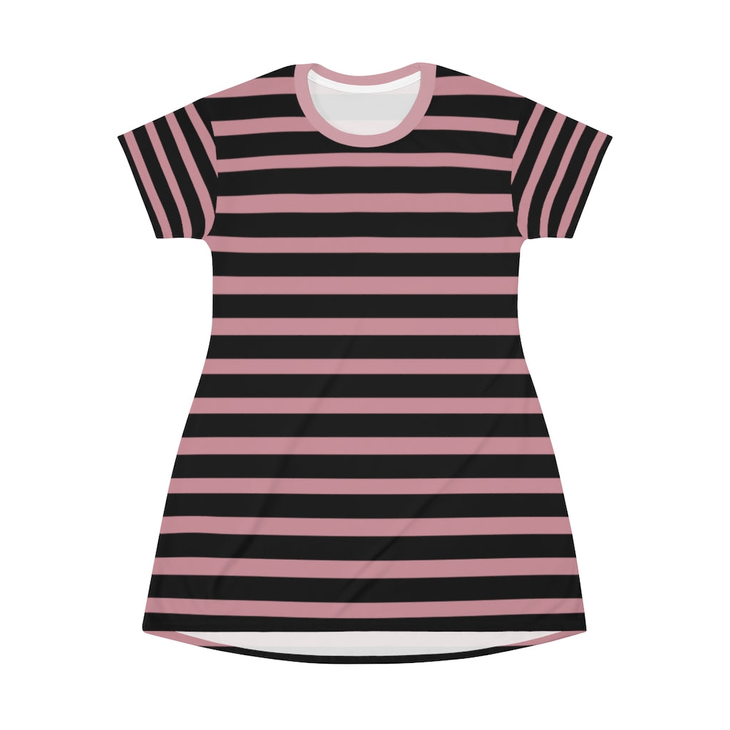 Solid Light Pink BLH Stripes T-shirt Dress