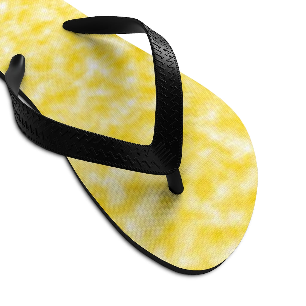 Gold and White Clouds Unisex Flip-Flops