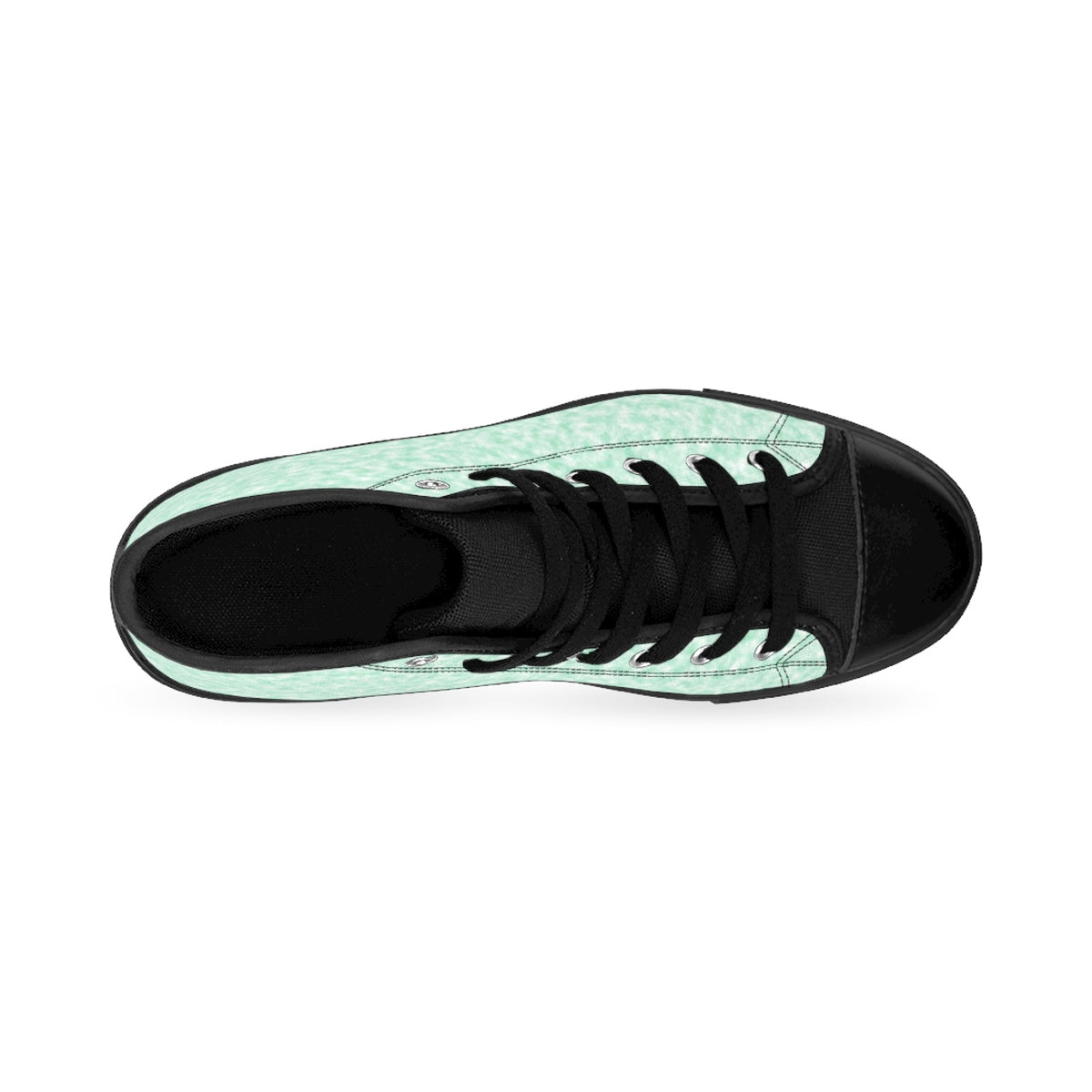 Seafoam Green and White Clouds Women's High-top Sneakers