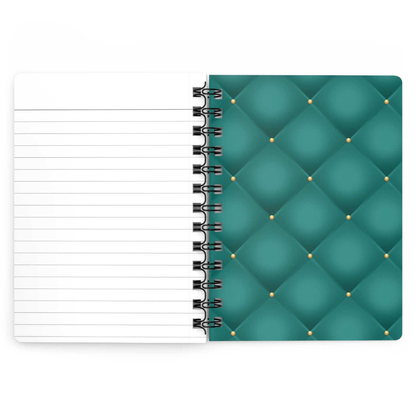 Stop for one minute Tufted Print Turquoise and Gold Spiral Bound Journal