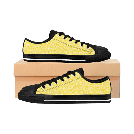 Gold and White Clouds Women's Sneakers