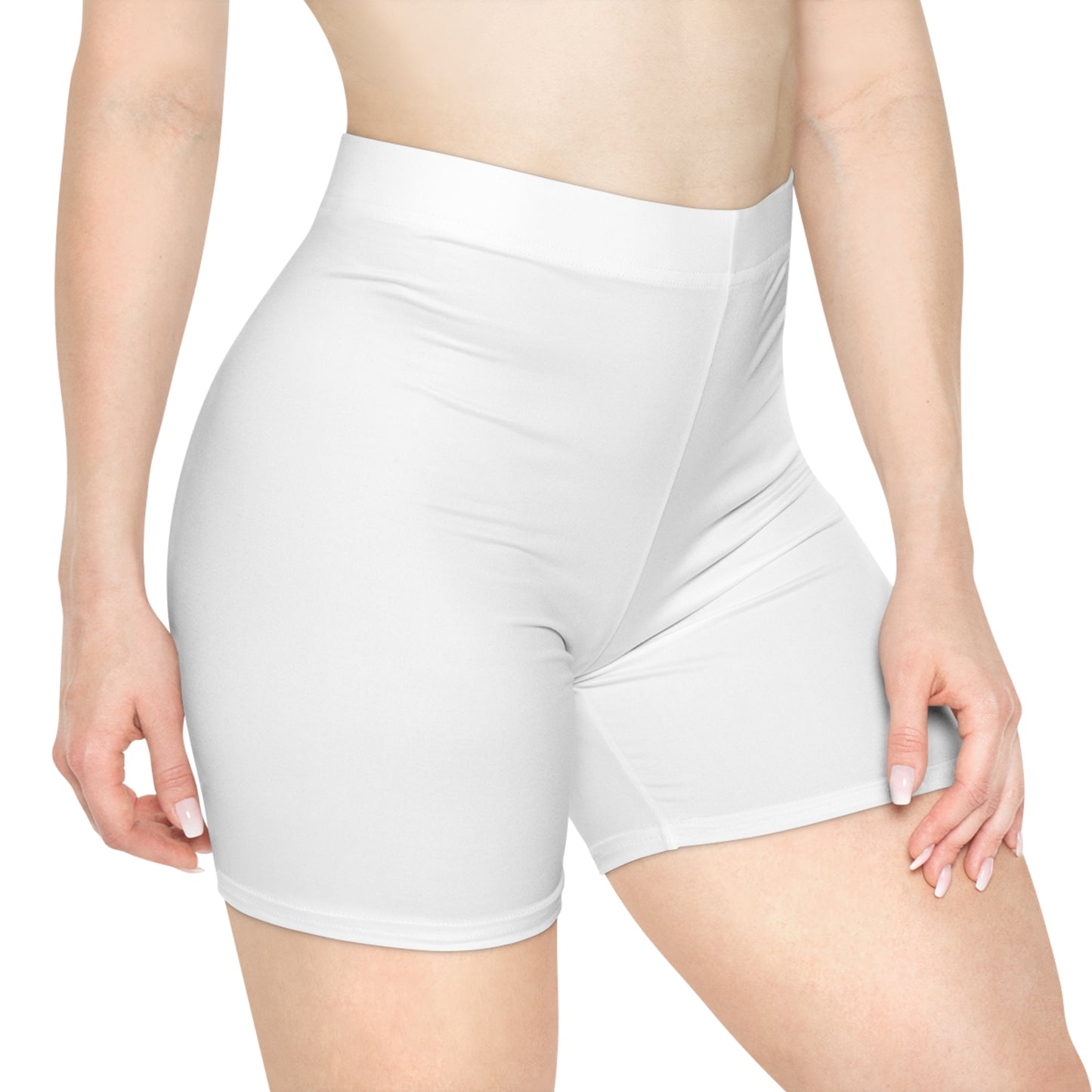 White Women's Biker Shorts