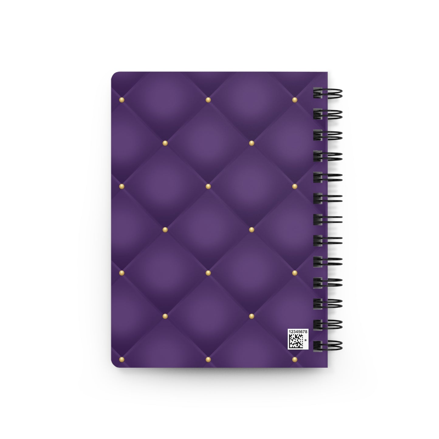 Stop for one minute Tufted Print Purple and Gold Spiral Bound Journal