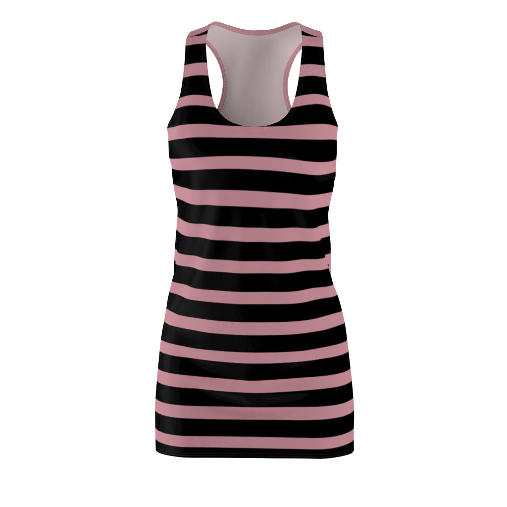 Solid Light Pink BLH Stripes Racerback Dress