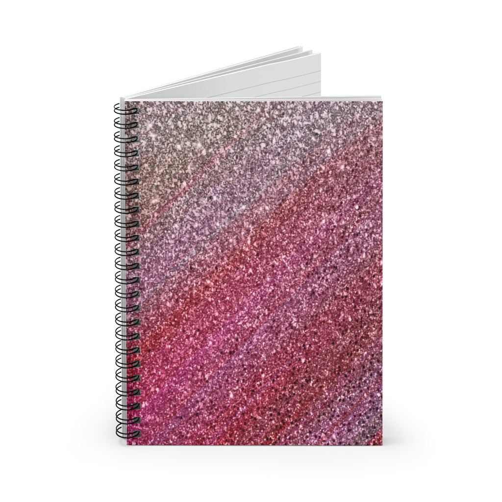 Pink Glitter Spiral Ruled Line Notebook