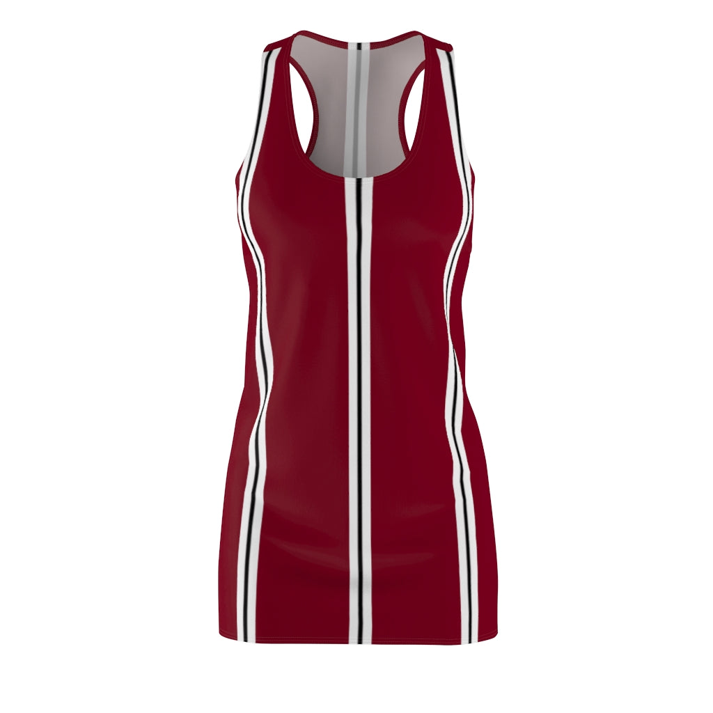 Burgundy BW Stripes Racerback Dress