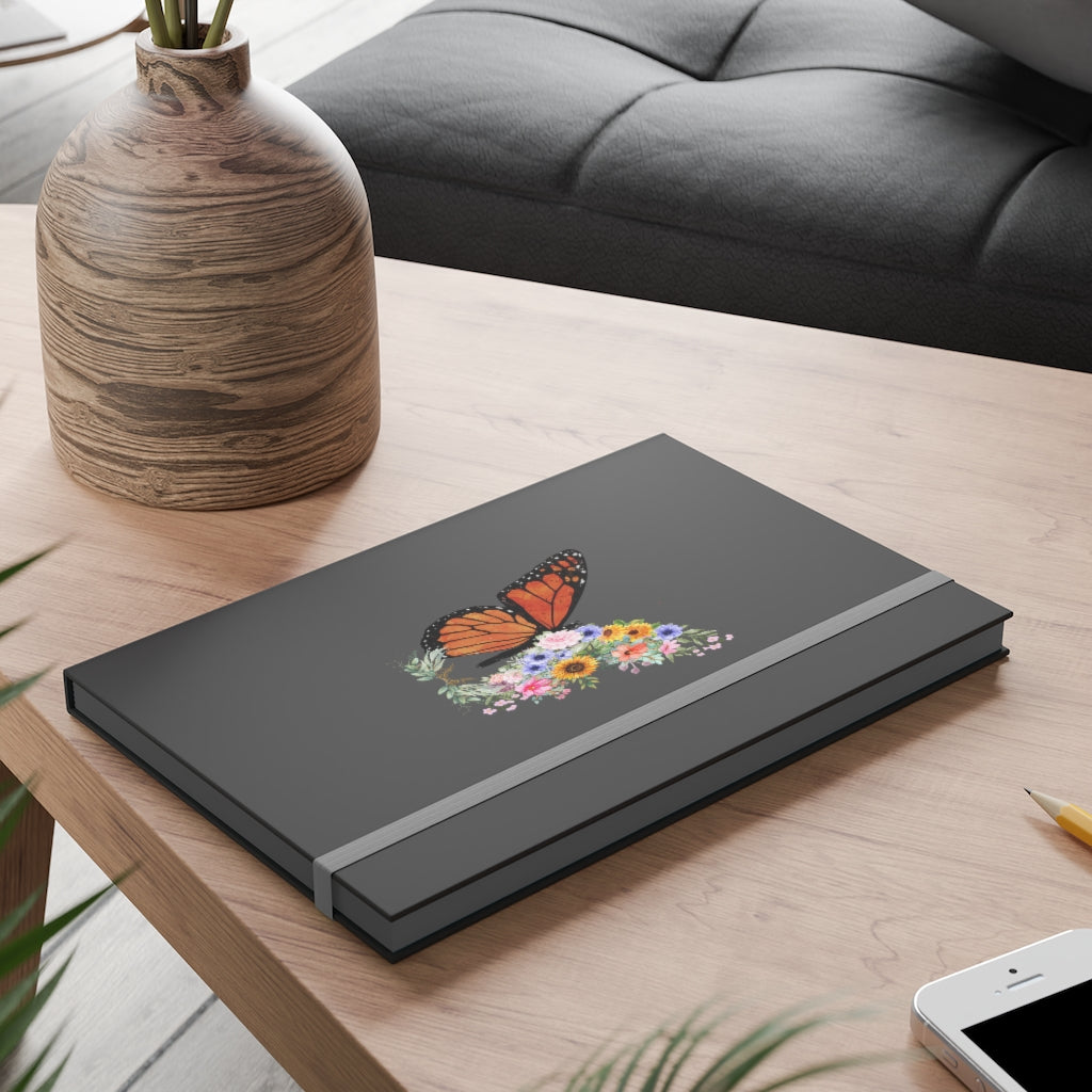 Butterfly Floral Ruled Color Contrast Notebook