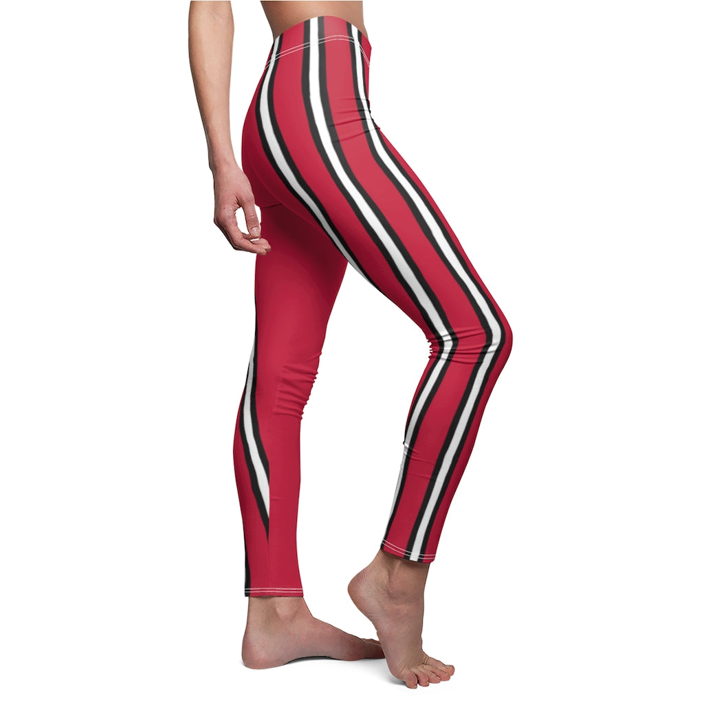 True Red Triple Stripes Casual Leggings