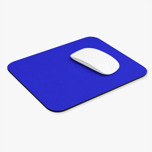 Bright Blue Leather Print Rectangle Mouse Pad