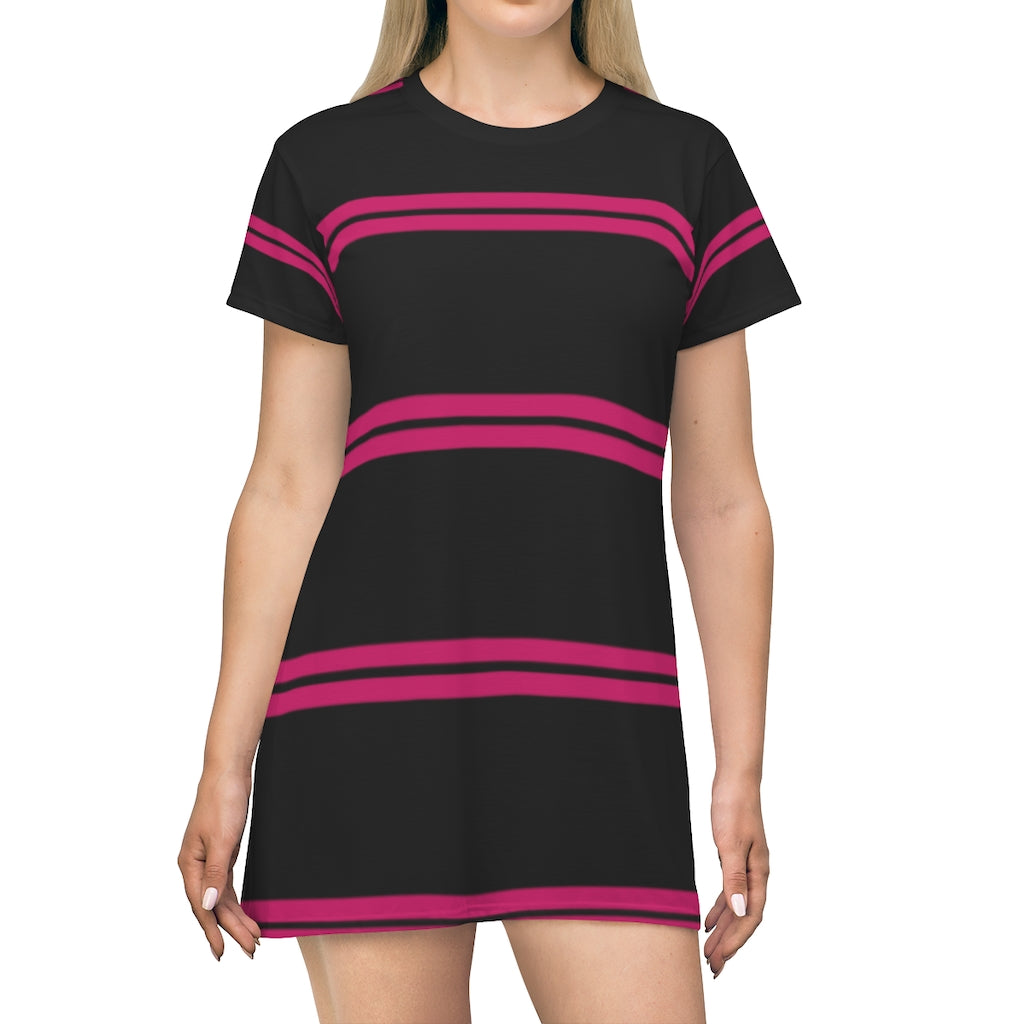 Black PRH Stripes T-shirt Dress