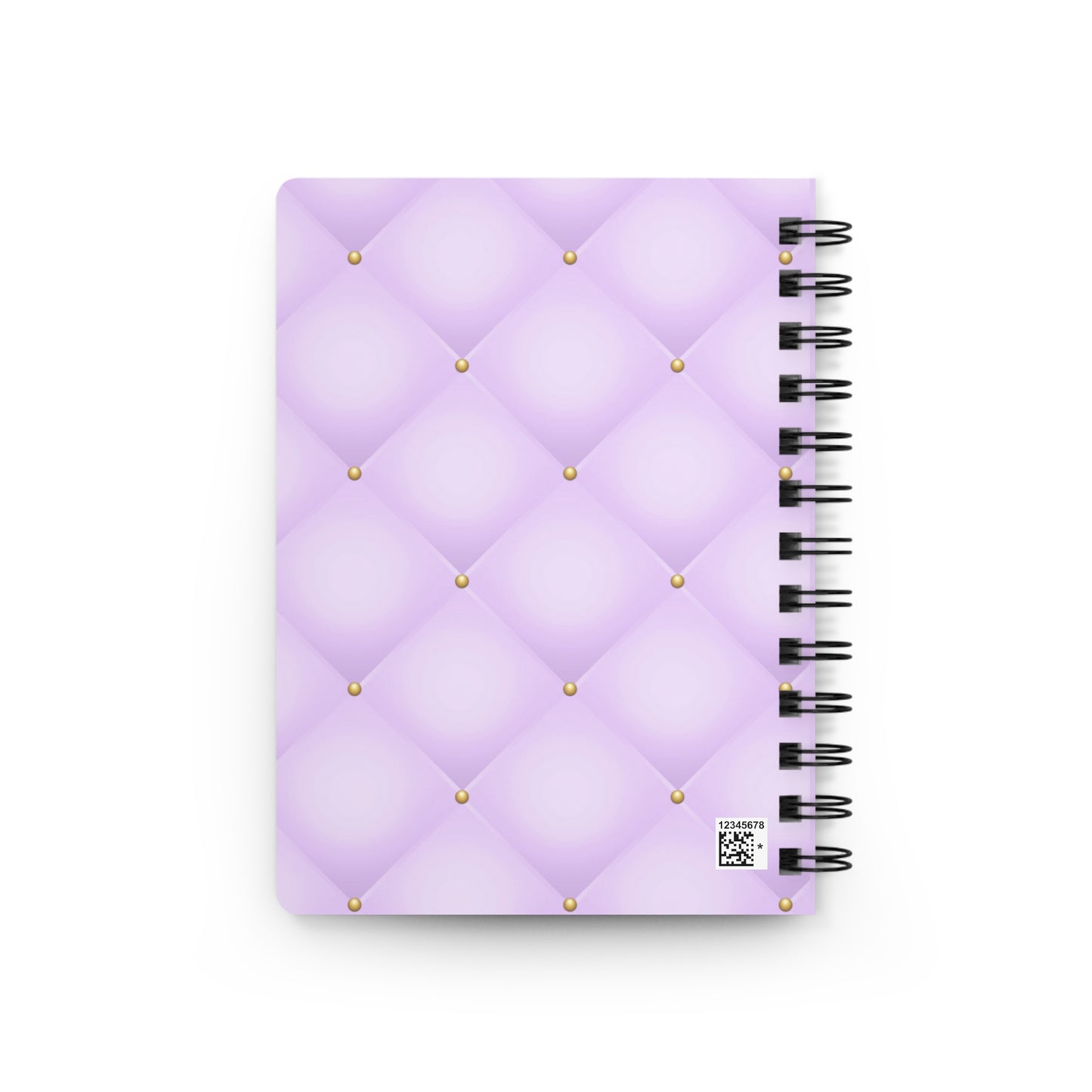 Stop for one minute Tufted Print Light Grayish Violet and Gold Spiral Bound Journal