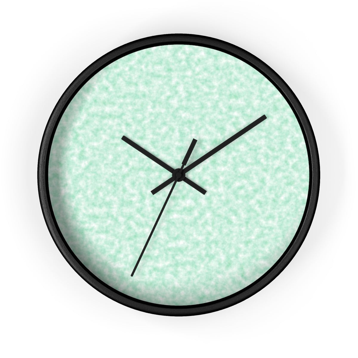 Seafoam Green and White Clouds Wall Clock