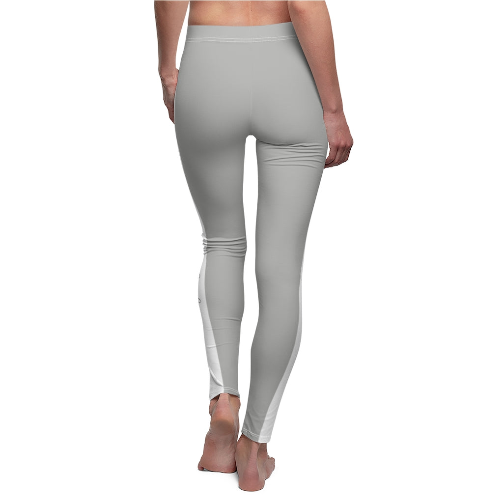 Unapologetically Awesome Sport Grey White Stripe Casual Leggings