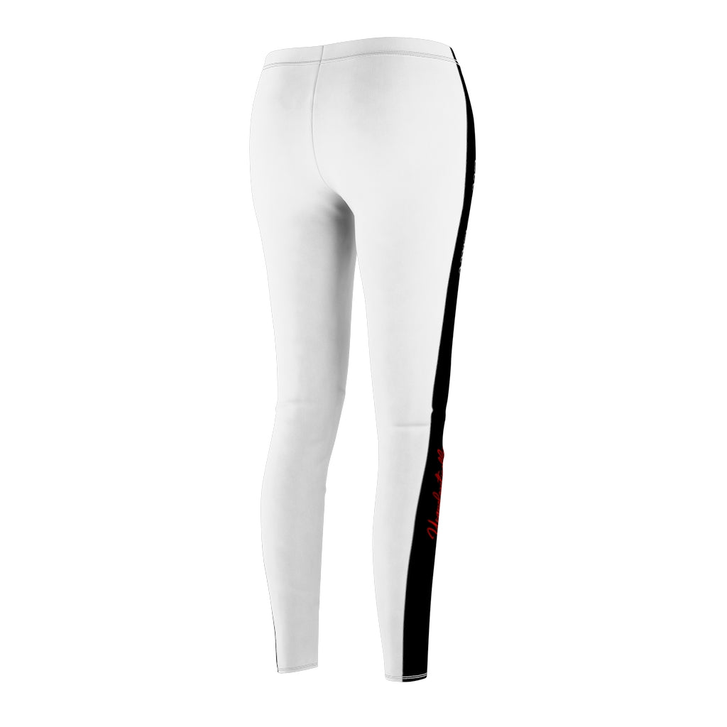 Unapologetically Awesome White Black Stripe Casual Leggings