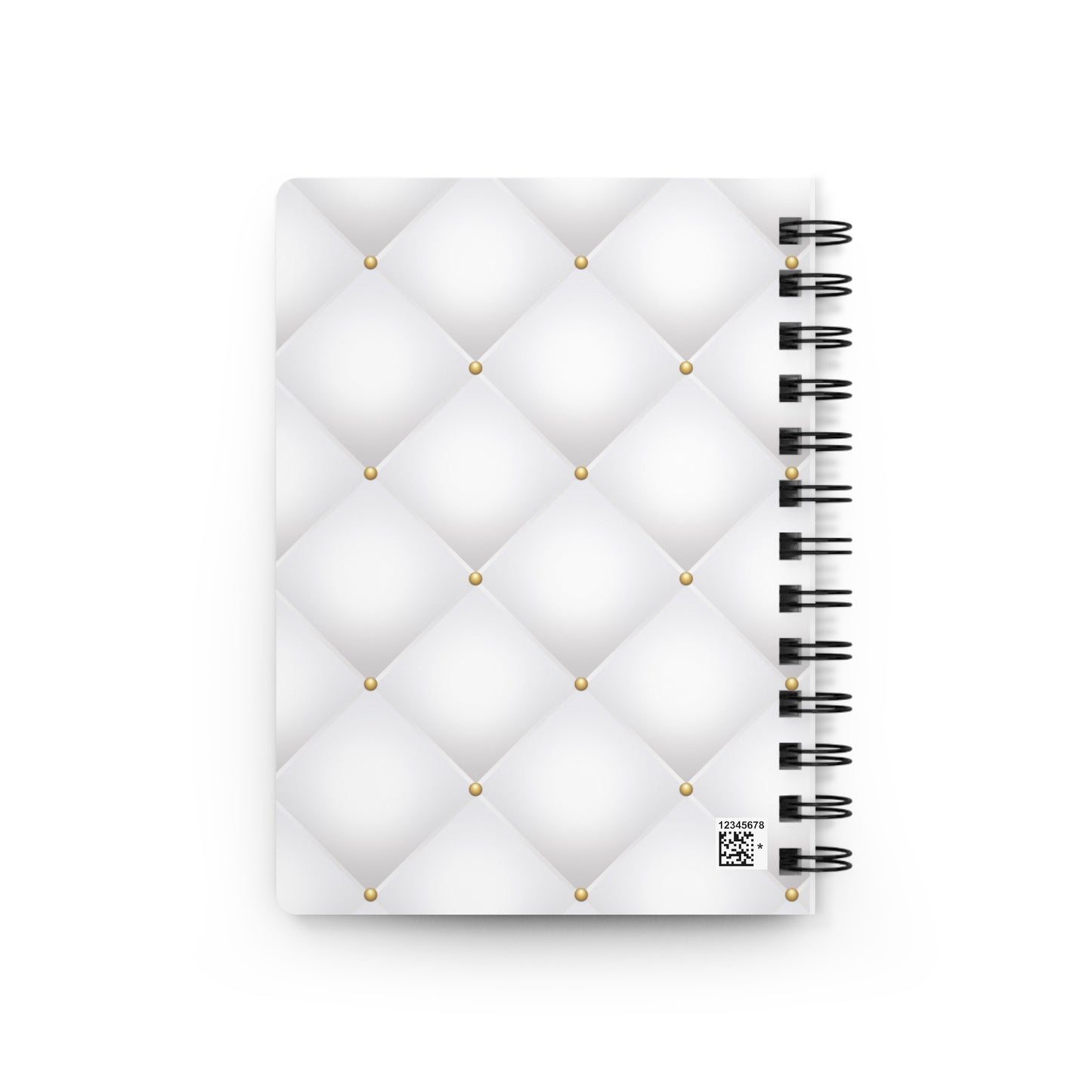 Stop for one minute Tufted Print White and Gold Spiral Bound Journal
