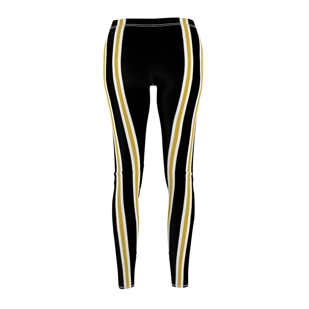 Black Triple WMG Stripes Casual Leggings