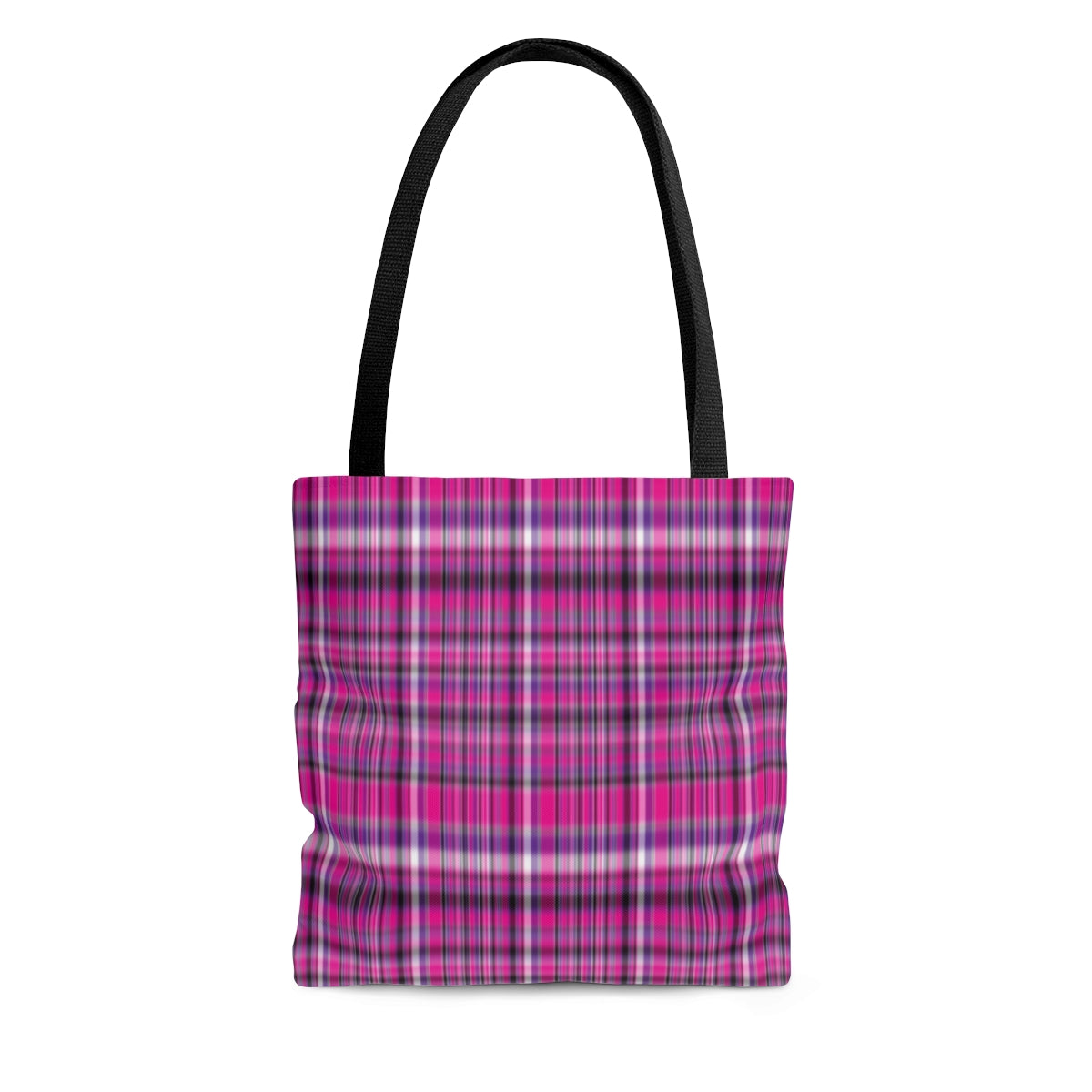 Pink and Purple Plaid Tote Bag