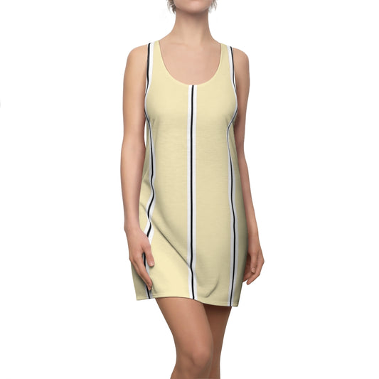 Lemon Meringue BW Stripes Racerback Dress