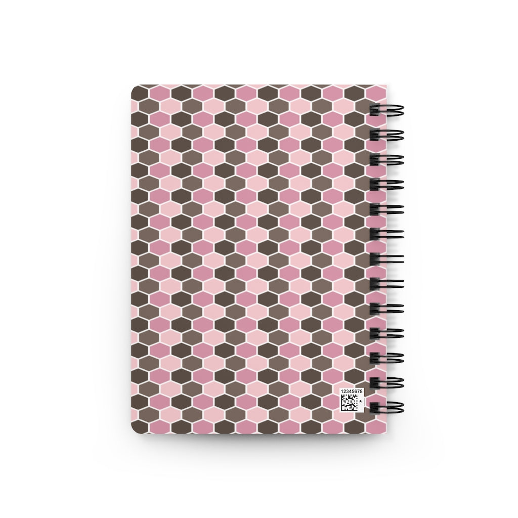 Chocolate Pink Hexagons Spiral Bound Journal