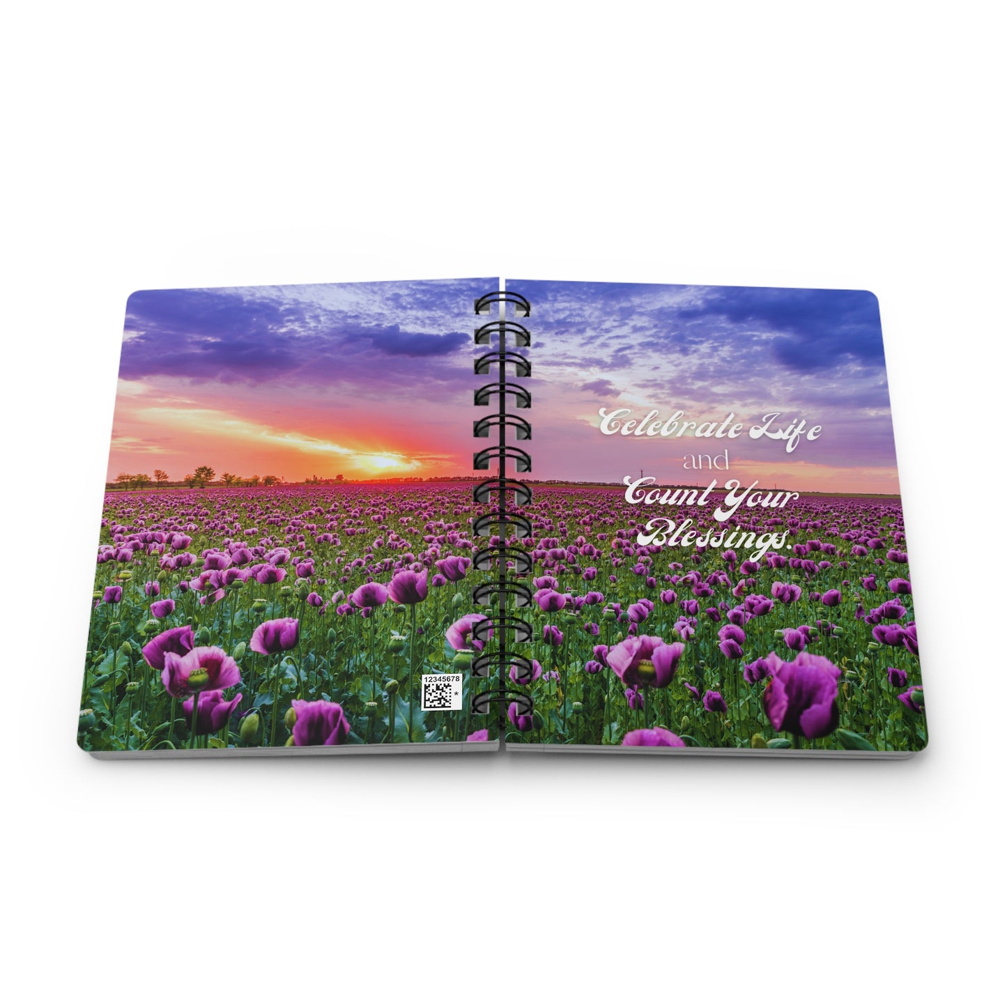 Celebrate Life Purple Floral Spiral Bound Journal