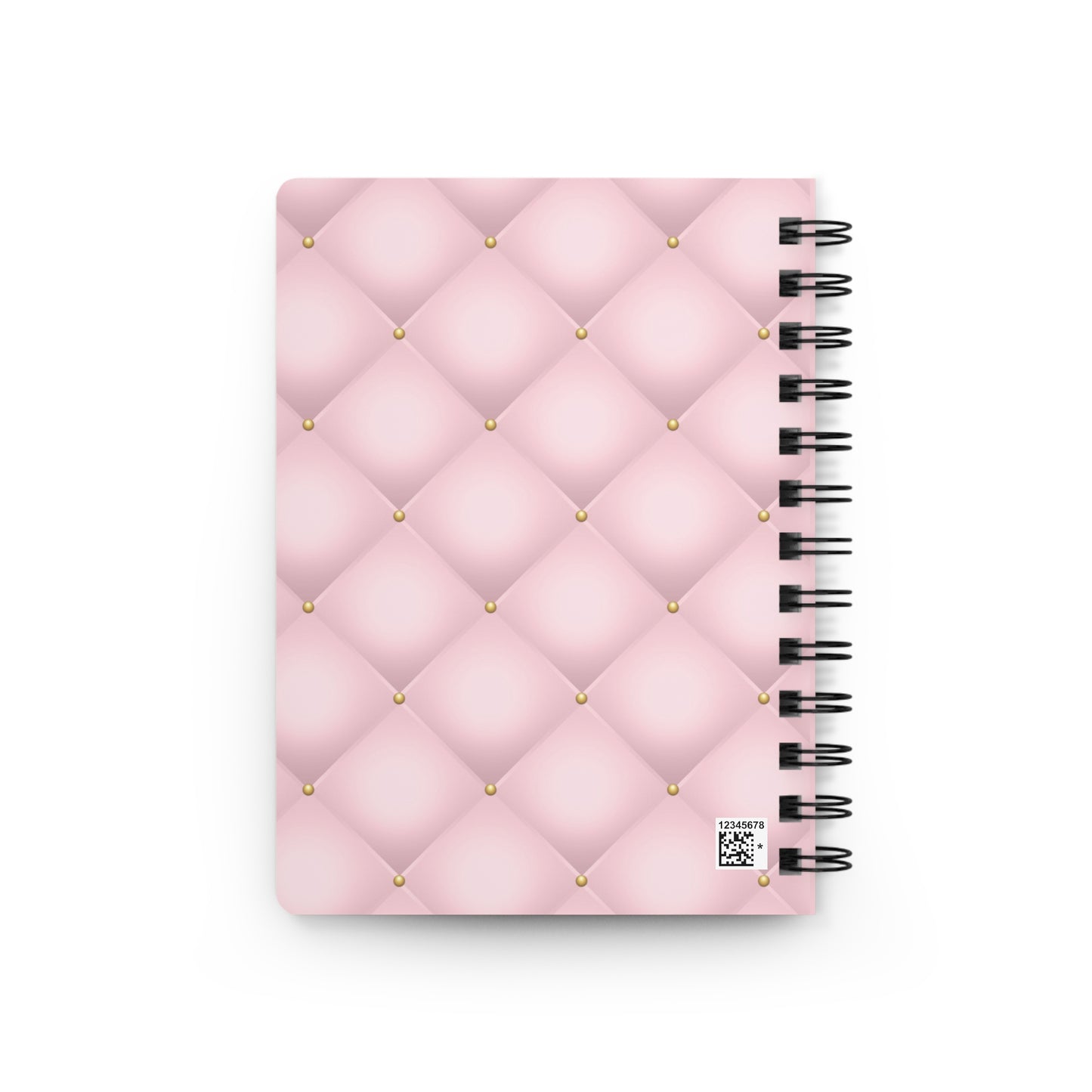 Stop for one minute Tufted Print Light Pink and Gold Spiral Bound Journal