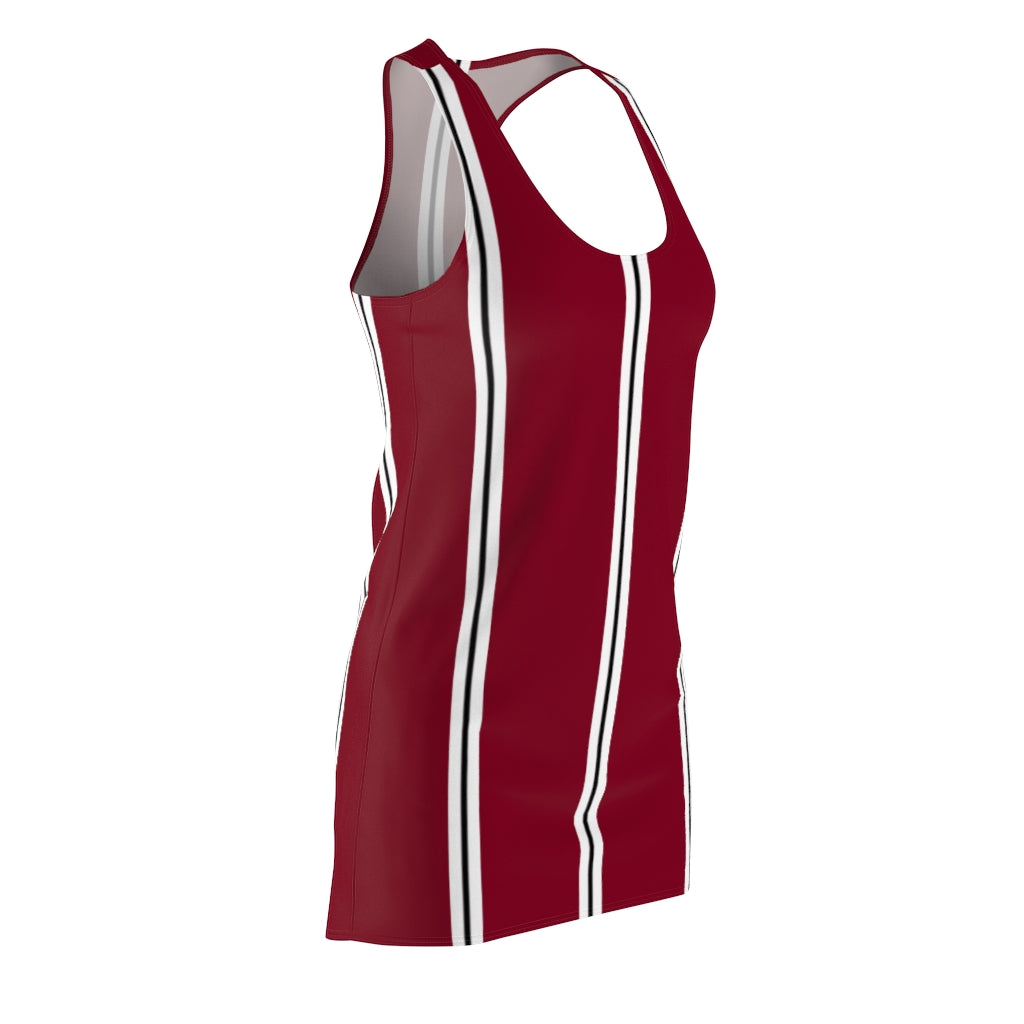 Burgundy BW Stripes Racerback Dress