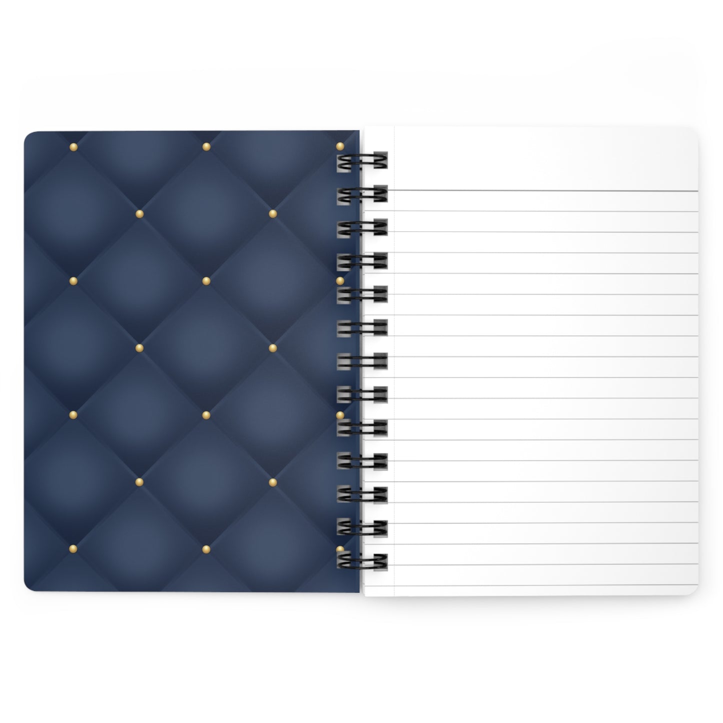 Stop for one minute Tufted Print Blue and Gold Spiral Bound Journal