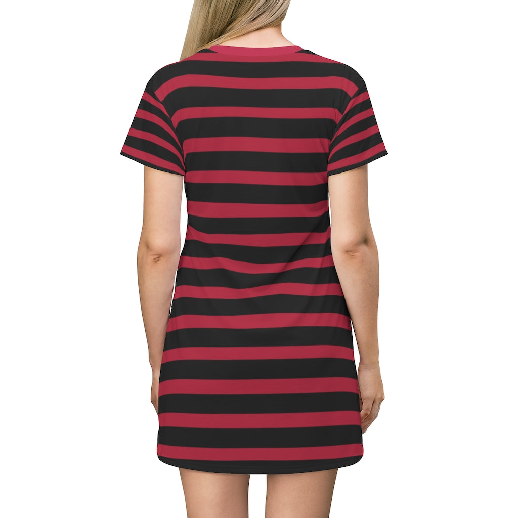 Solid Red BLH Stripes T-shirt Dress