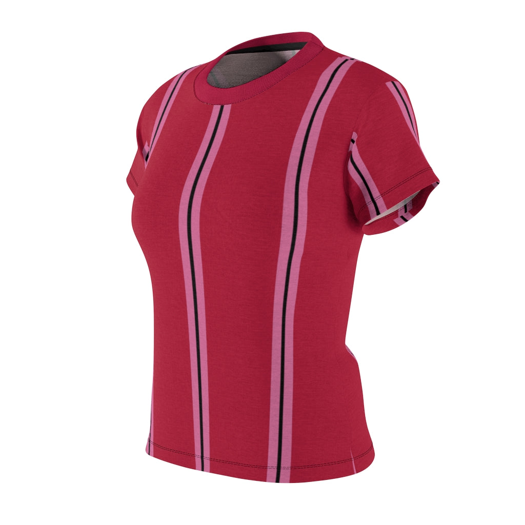 Solid Red SHP Stripes Women's Tee