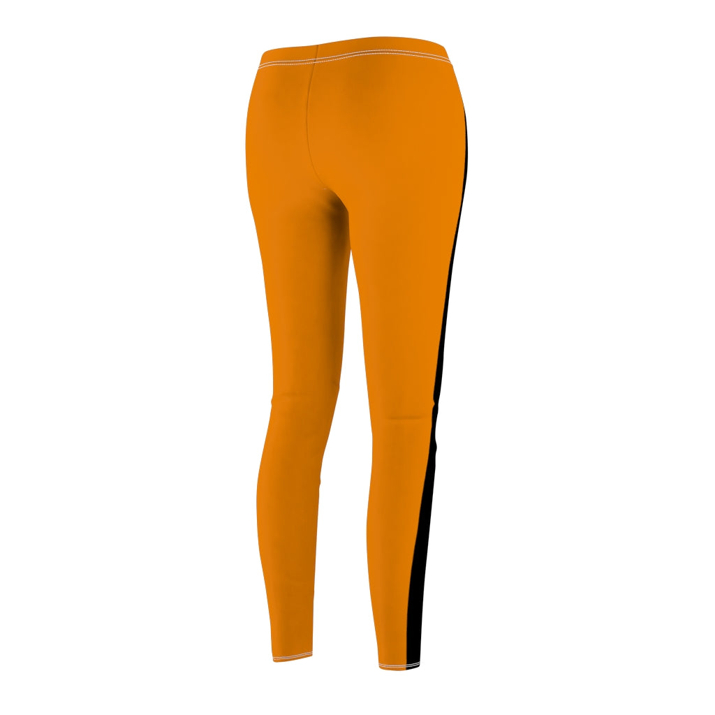 Tangerine Black Stripe Casual Leggings